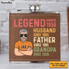 Personalized Husband Dad Grandpa Legend Leather Hip Flask 33040 1