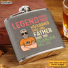 Personalized Husband Dad Grandpa Legend Leather Hip Flask 33040 1