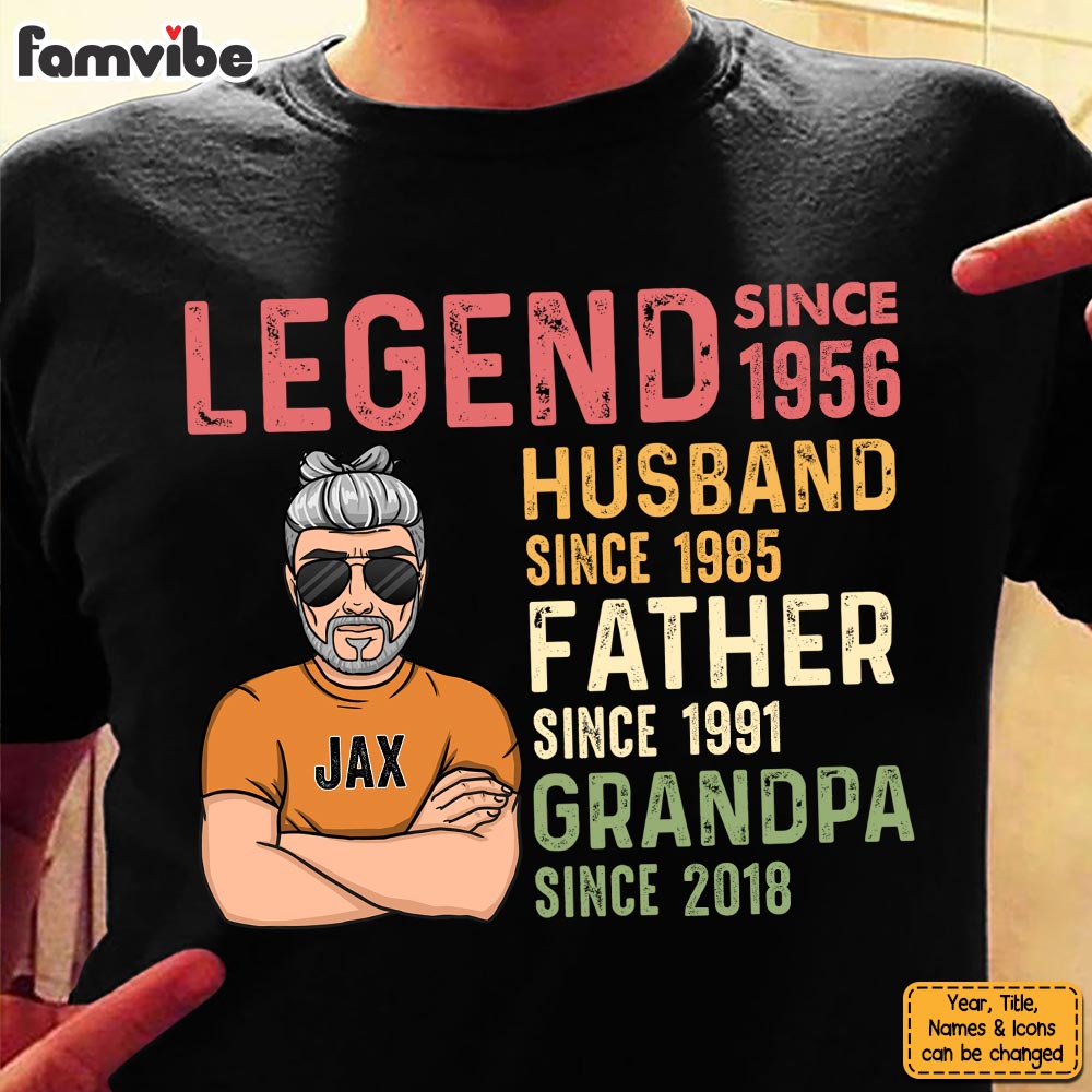 Personalized Husband Dad Grandpa Legend Shirt Hoodie Sweatshirt 33041 Primary Mockup