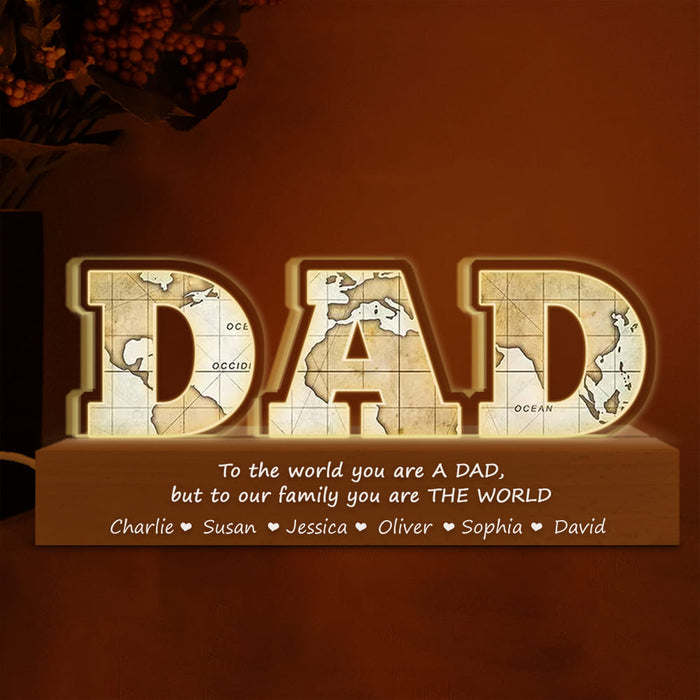 Personalized Gift For Dad Grandpa To Our Family Acrylic Name Night Light 33045 1