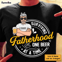 Personalized Gift For Dad Surviving Fatherhood One Beer At A Time Shirt - Hoodie - Sweatshirt 33049 thumb 1