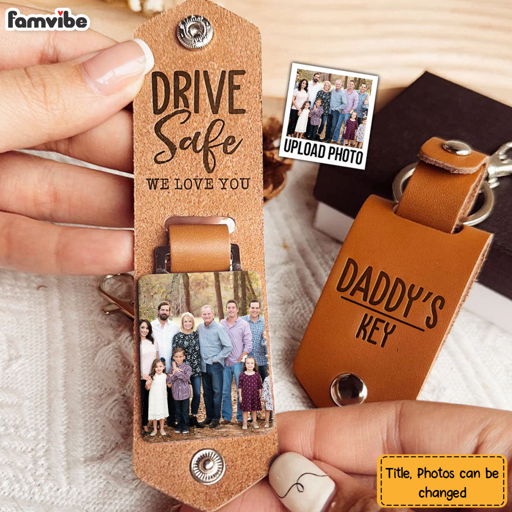 Personalized Gift For Dad Drive Safe Photo Album Keychain 33053 Primary Mockup