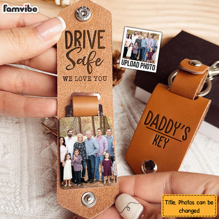 Personalized Gift For Dad Drive Safe Photo Album Keychain 33053 1