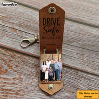 Personalized Gift For Dad Drive Safe Photo Album Keychain 33053 thumb 1