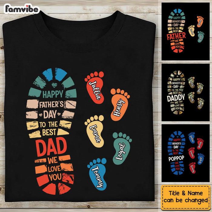 Personalized Gift For Father For Dad Foot Print Shirt - Hoodie - Sweatshirt 33071 1