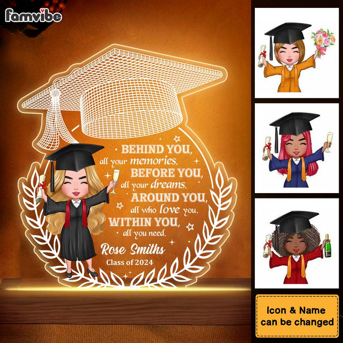 Personalized Graduation Gift Behind You All Your Memories Plaque LED Lamp Night Light 33072 1