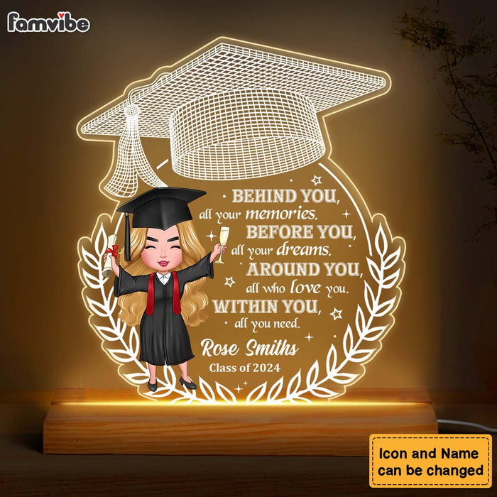 Personalized Graduation Gift Behind You All Your Memories Plaque LED Lamp Night Light 33072 1