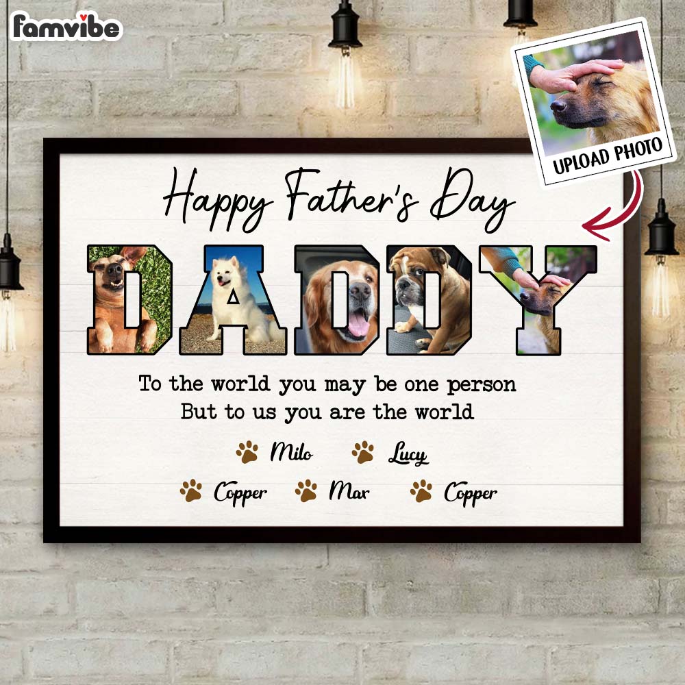 Personalized Gift For Happy Father's Day To The Best Dog Dad Custom Photo Poster 33076 Primary Mockup
