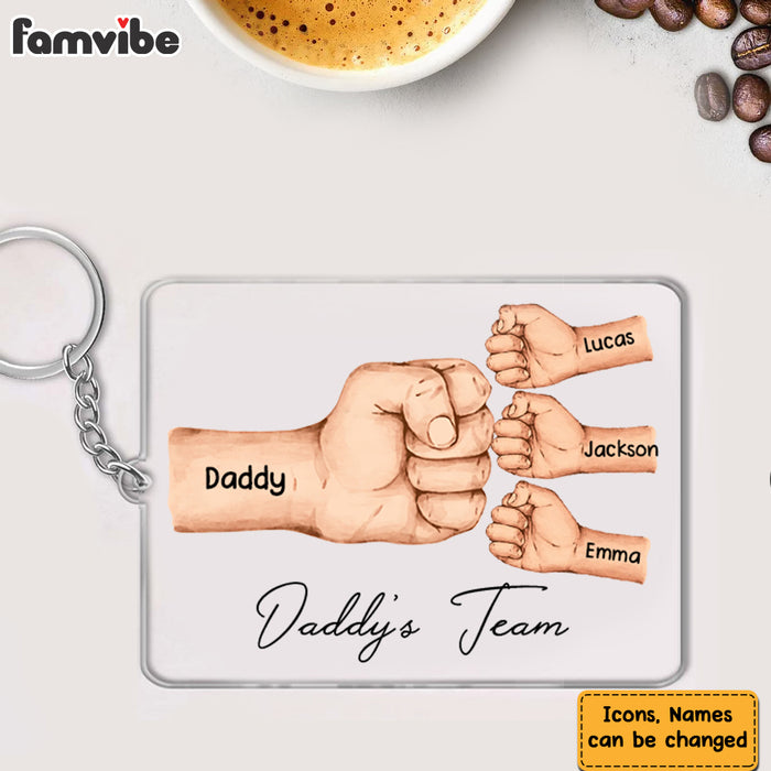 Personalized  Daddy's Team Fist Bump Acrylic Keychain 33092 1