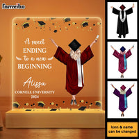 Personalized Graduation Gift A Sweet Ending To A New Beginning Plaque LED Lamp Night Light 33099 thumb 1