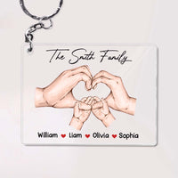 Personalized Gift For Family Hands Watercolor Acrylic Keychain 33100 thumb 1