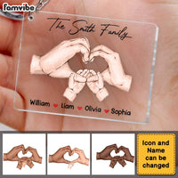 Personalized Gift For Family Hands Watercolor Acrylic Keychain 33100 thumb 1
