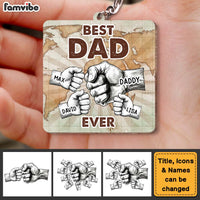Personalized Gift For Dad Best Dad Ever Wood Keychain 33103 thumb 1