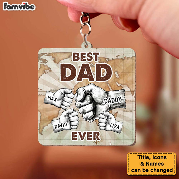 Personalized Gift For Dad Best Dad Ever Wood Keychain 33103 1