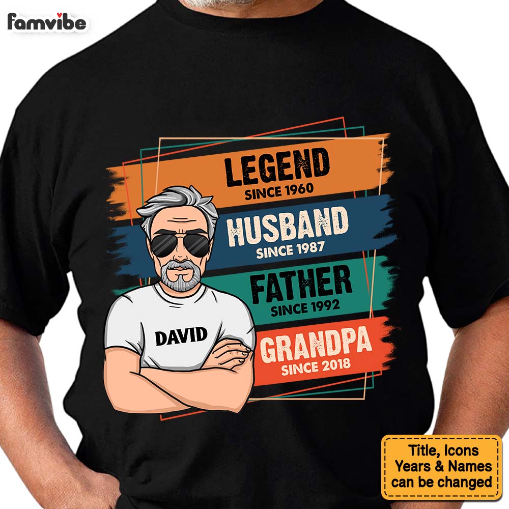 Personalized Gift For Dad Grandpa Legend Husband Papa Shirt Hoodie Sweatshirt 33111 Primary Mockup