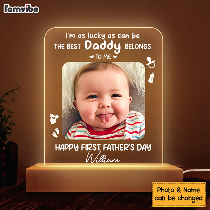 Personalized Gift For Dad First Father's Day Plaque LED Lamp Night Light 33122 1