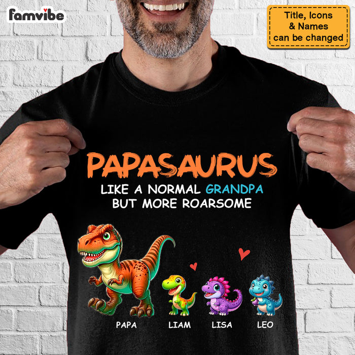 Gift For Grandpa Roarsome Papasaurus Shirt - Hoodie - Sweatshirt 33125 1