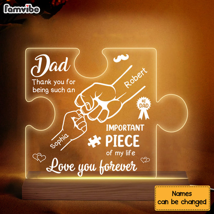 Personalized For Dad Thank You For Being Such An Important Piece Of My Life Plaque LED Lamp Night Light 33146 1