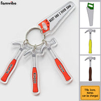 Personalized Gift For Dad B*st Dad I Ever Saw Acrylic Custom Keychain 33148 thumb 1