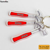 Personalized Gift For Dad B*st Dad I Ever Saw Acrylic Custom Keychain 33148 thumb 1