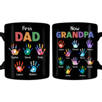 Personalized Gift For Grandpa First Dad Now Papa Handprints Mug 33171 thumb 1