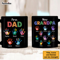 Personalized Gift For Grandpa First Dad Now Papa Handprints Mug 33171 thumb 1