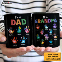 Personalized Gift For Grandpa First Dad Now Papa Handprints Mug 33171 thumb 1