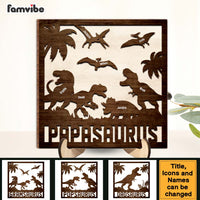 Personalized Gift for Grandpa Papasaurus 2 Layered Separate Wooden Plaque 33174 thumb 1