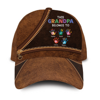Personalized Gift For Grandpa This Grandpa Belongs To Handprints Cap 33177 thumb 1