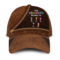 Personalized Gift For Grandpa This Grandpa Belongs To Footprints Cap 33178 thumb 1