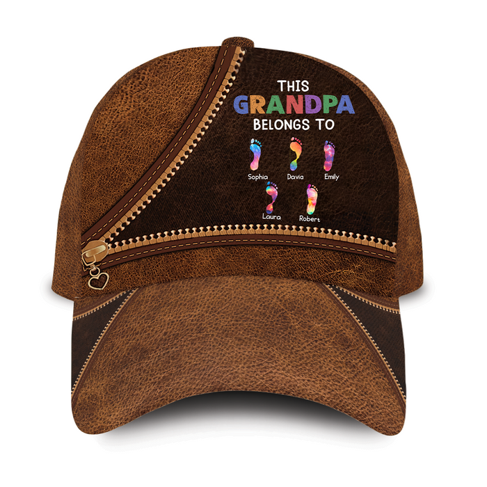 Personalized Gift For Grandpa This Grandpa Belongs To Footprints Cap 33178 1