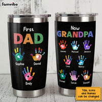 Personalized Gift For Grandpa First Dad Now Papa Handprints Steel Tumbler 33184 thumb 1