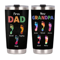 Personalized Gift For Grandpa First Dad Now Papa Footprints Steel Tumbler 33185 thumb 1