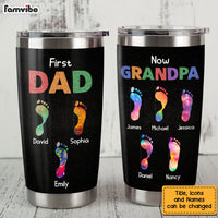 Personalized Gift For Grandpa First Dad Now Papa Footprints Steel Tumbler 33185 thumb 1