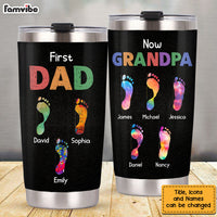 Personalized Gift For Grandpa First Dad Now Papa Footprints Steel Tumbler 33185 thumb 1