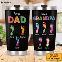 Personalized Gift For Grandpa First Dad Now Papa Footprints Steel Tumbler 33185 thumb 1