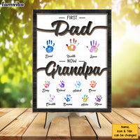 Personalized Gift For Grandpa First Dad Now Papa Handprints 2 Layered Wooden Plaque 33186 thumb 1