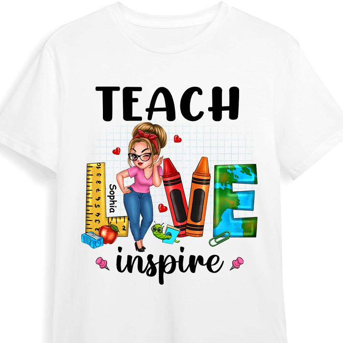 Personalized Gift For Teacher Teach Love Inspire Shirt - Hoodie - Sweatshirt 33188 1