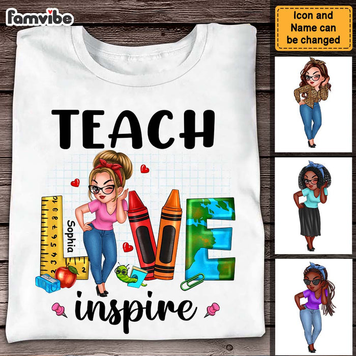 Personalized Gift For Teacher Teach Love Inspire Shirt - Hoodie - Sweatshirt 33188 1