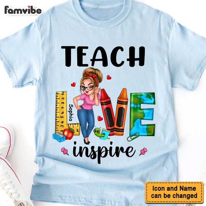 Personalized Gift For Teacher Teach Love Inspire Shirt - Hoodie - Sweatshirt 33188 1