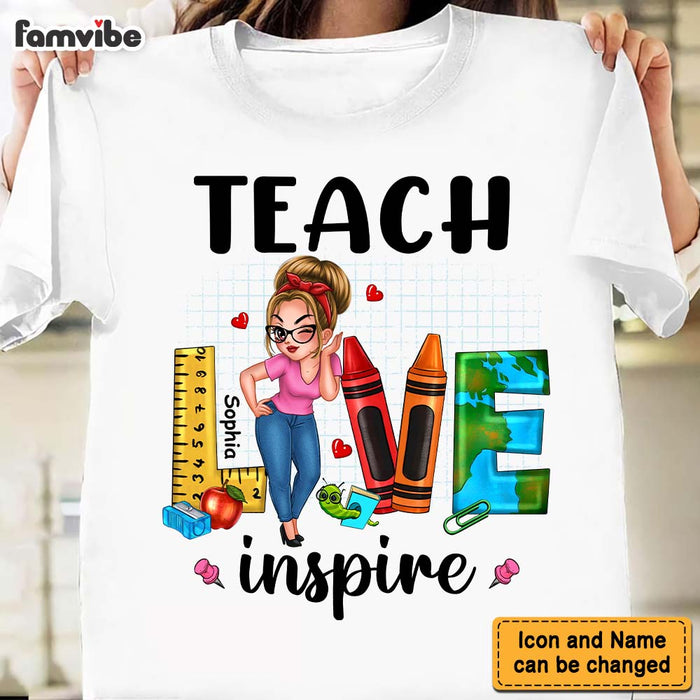 Personalized Gift For Teacher Teach Love Inspire Shirt - Hoodie - Sweatshirt 33188 1