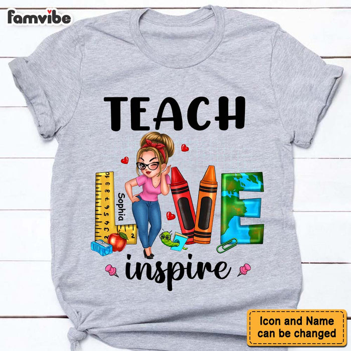 Personalized Gift For Teacher Teach Love Inspire Shirt - Hoodie - Sweatshirt 33188 1