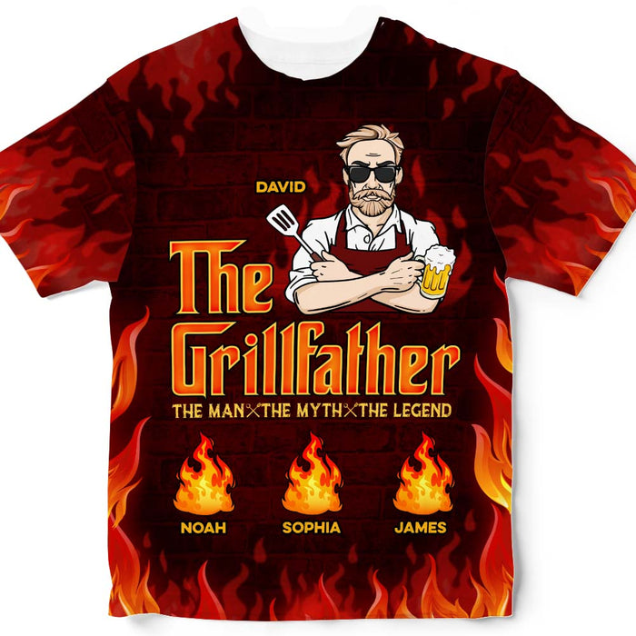Personalized Gift For Father's Day The Grillfather All-over Print T Shirt - Hoodie - Sweatshirt 33216 1