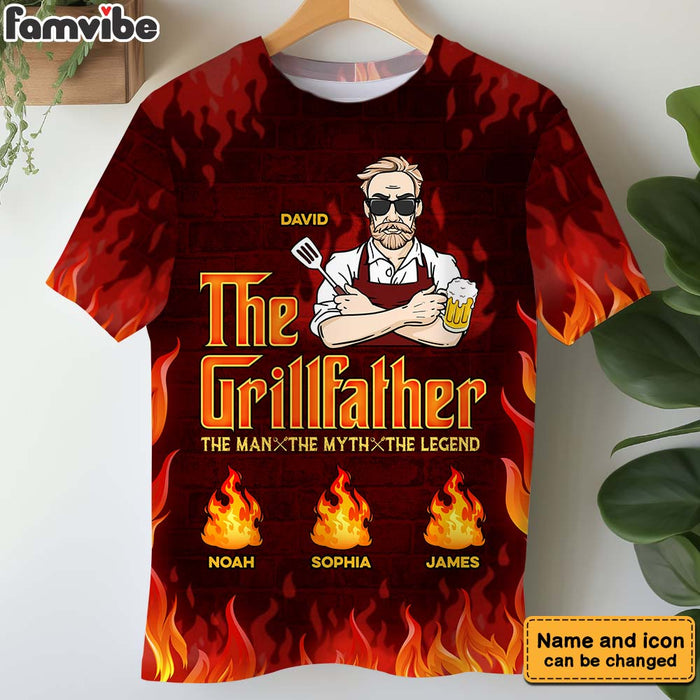 Personalized Gift For Father's Day The Grillfather All-over Print T Shirt - Hoodie - Sweatshirt 33216 1