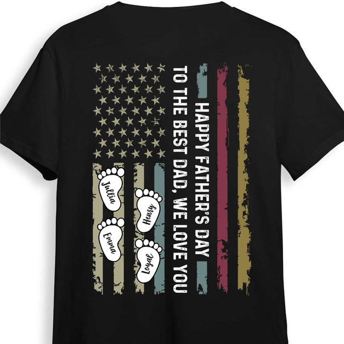 Personalized Happy Father's Day Children Footprints Shirt 33218 1