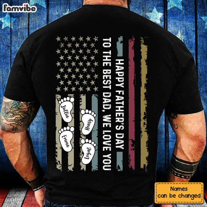 Personalized Happy Father's Day Children Footprints Shirt 33218 1