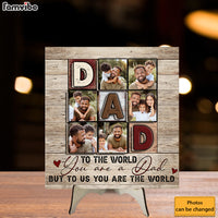 Personalized Gift For Dad To The World 2 Layered Separate Wooden Plaque 33229 thumb 1