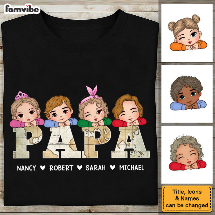 Personalized Gift For Papa and Dad Vintage Map Shirt - Hoodie - Sweatshirt 33245 1