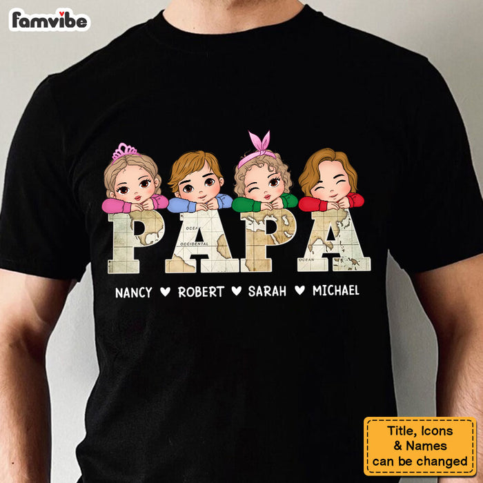 Personalized Gift For Papa and Dad Vintage Map Shirt - Hoodie - Sweatshirt 33245 1