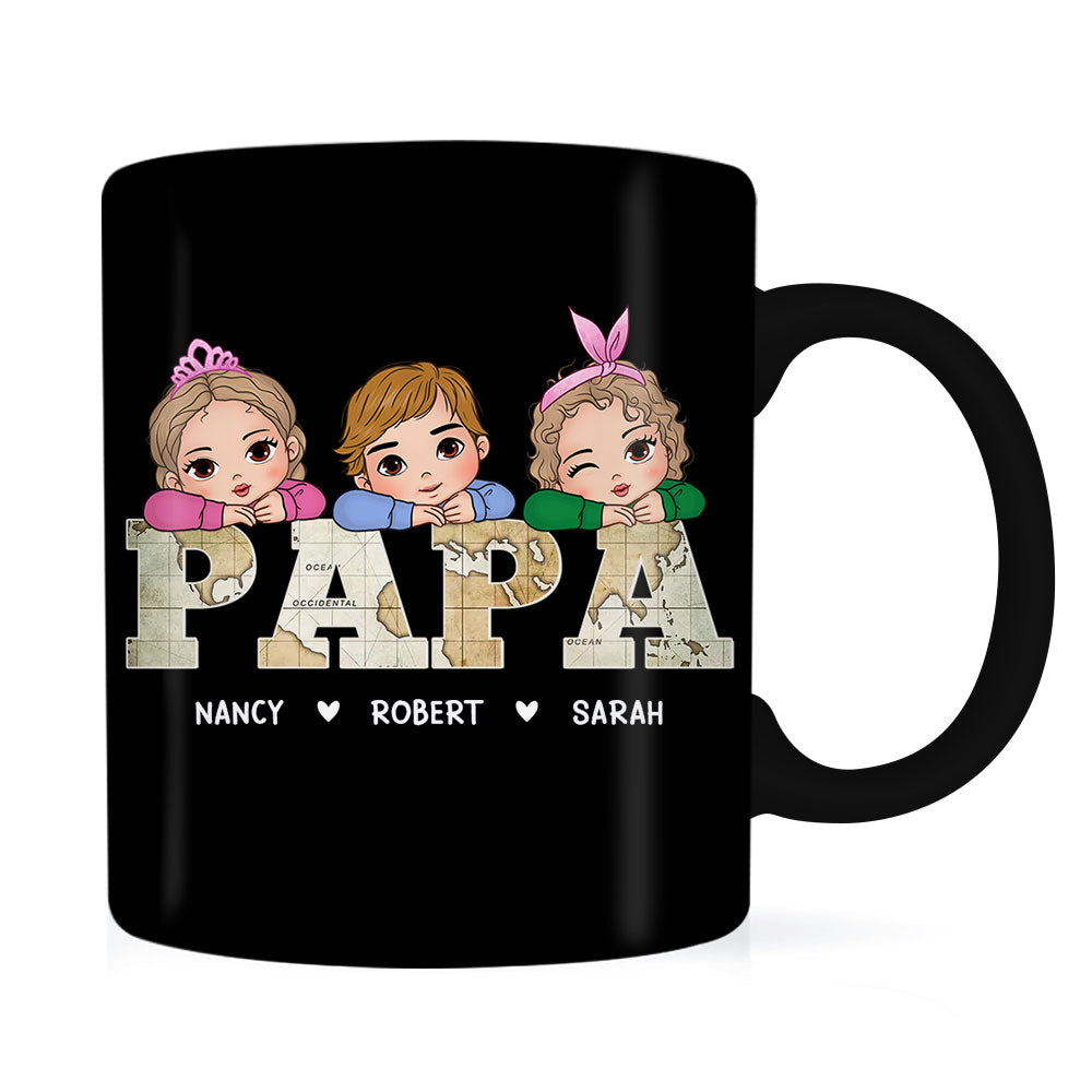Personalized Gift For Papa and Dad Vintage Map Mug 33248 Primary Mockup